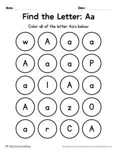 Find the Letters - A