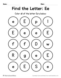 Find the Letters - E