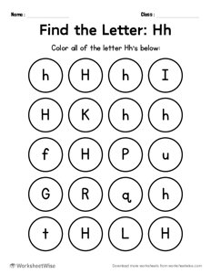 Find the Letters - H