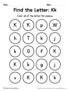 Find the Letters - K