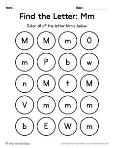 Find the Letters - M