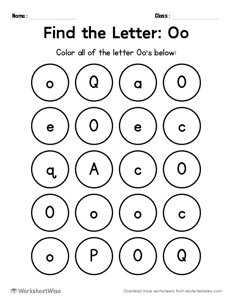 Find the Letters - O