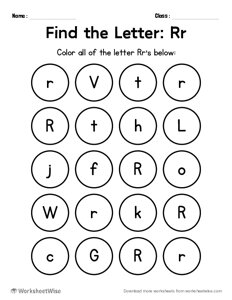 Find the Letters - R