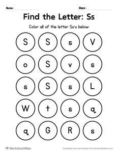 Find the Letters - S