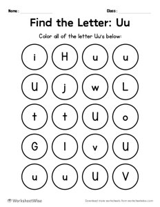 Find the Letters - U