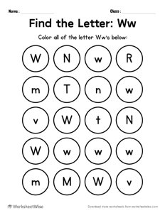 Find the Letters - W