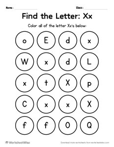 Find the Letters - X