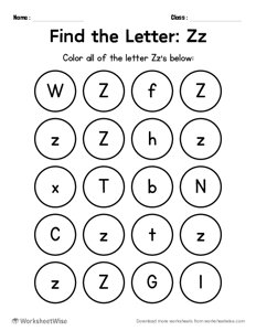 Find the Letters - Z