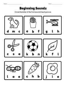 Beginning Sounds - #1