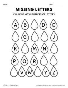 Missing Alphabet Letters - Uppercase - #1