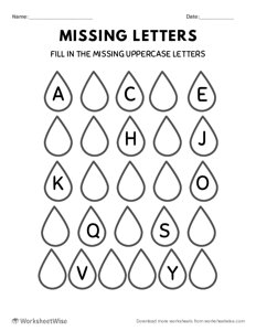 Missing Alphabet Letters - Uppercase - #2