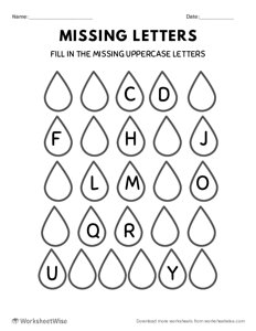 Missing Alphabet Letters - Uppercase - #3