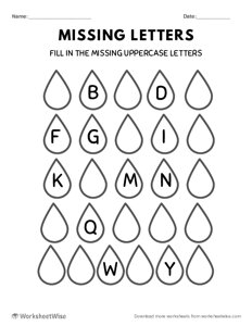 Missing Alphabet Letters - Uppercase - #4