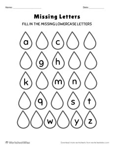 Missing Alphabet Letters - Lowercase - #2