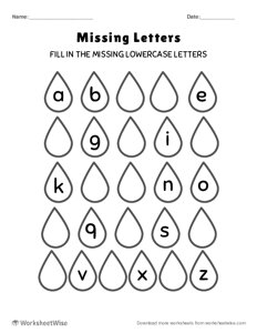 Missing Alphabet Letters - Lowercase - #3