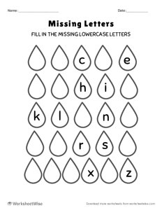 Missing Alphabet Letters - Lowercase - #5