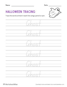 Ghost - Halloween Word Tracing