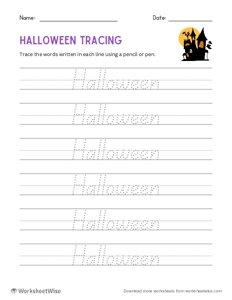 Halloween Word Tracing